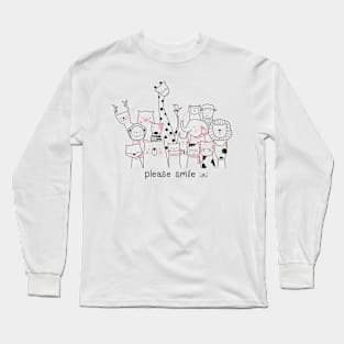 Please Smile Long Sleeve T-Shirt